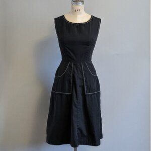 Vintage Handmade 1950s Sleeveless A-Line Sailor Inspired Dress XS